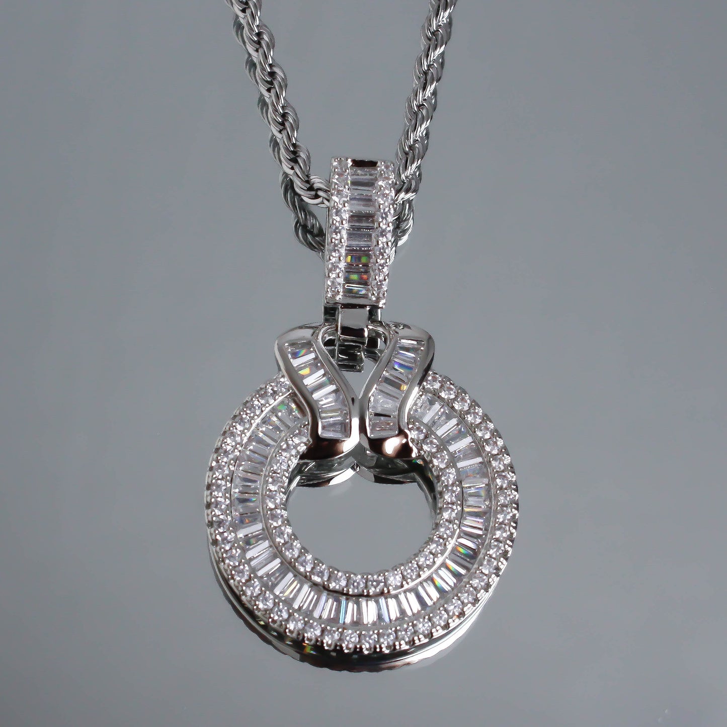 Colar Cristal Rodio Branco